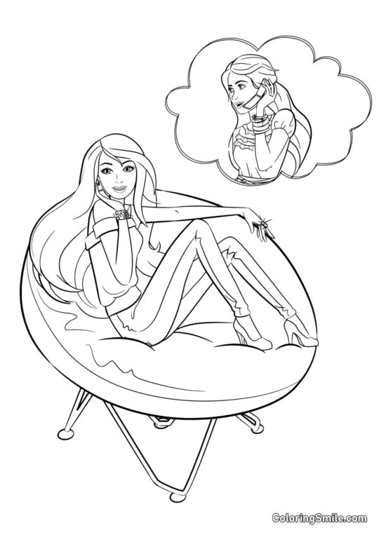 Barbie rozmawiająca z przyjaciółką Barbie rozmawiająca z przyjaciółką - Kolorowanka