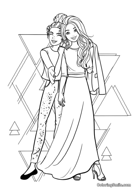 Barbie z najlepszą przyjaciółką Barbie z najlepszą przyjaciółką - Kolorowanka