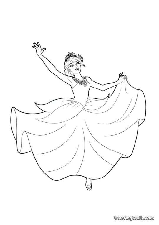 Barbie w kwiecistej sukience Barbie w kwiecistej sukience - Kolorowanka