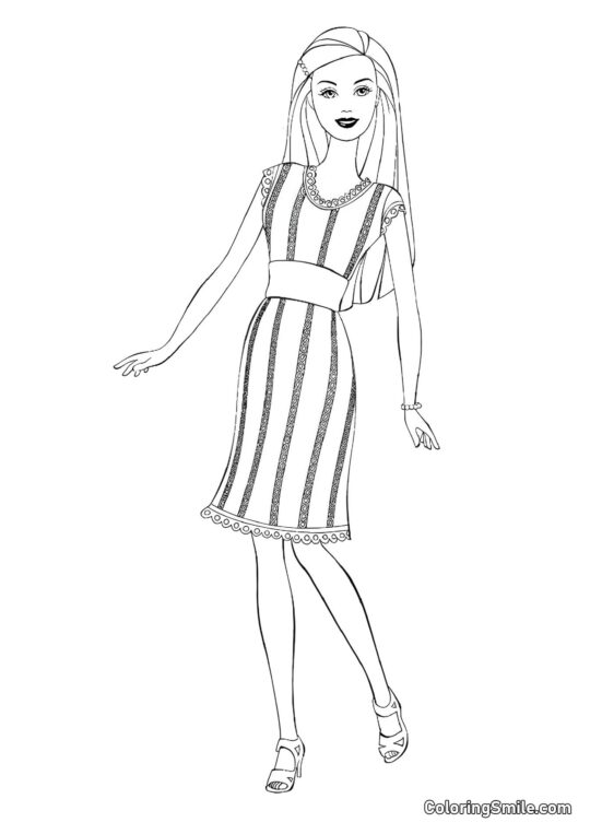Sukienka w stylu surowym Barbie Sukienka w stylu surowym Barbie - Kolorowanka