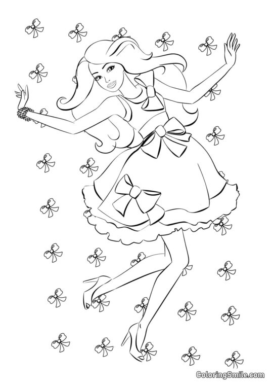 Barbie i kokardy Barbie i kokardy - Kolorowanka