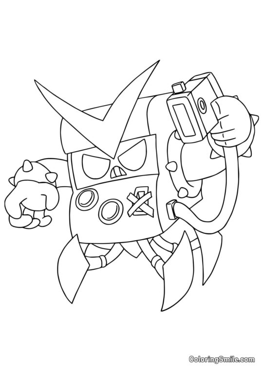 Robot 8-Bit Brawl Stars - Kolorowanka