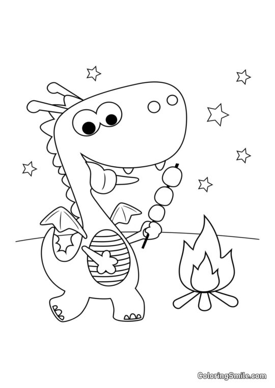 Smok na wędrówce - Kolorowanka