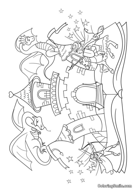 Bajka ze smokami - Kolorowanka