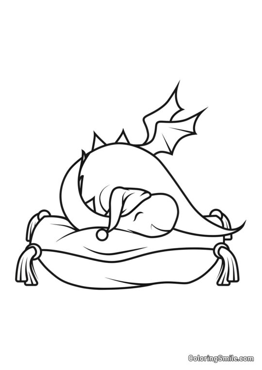 Śpiący mały smok - Kolorowanka