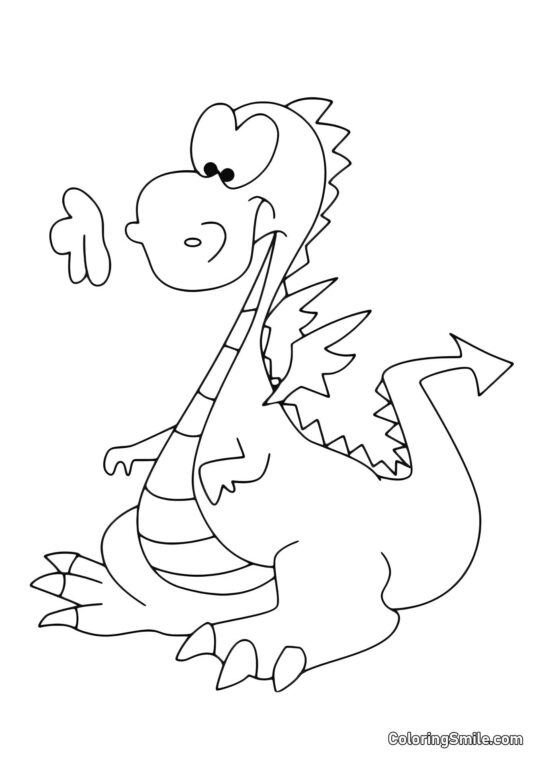Śmieszny mały smok - Kolorowanka