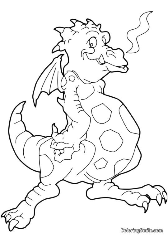 Śmieszny smok - Kolorowanka