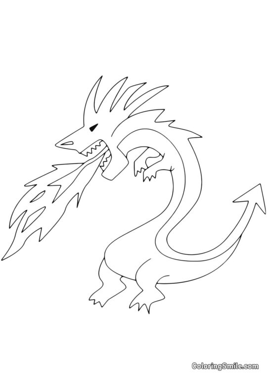 Płonący smok - Kolorowanka