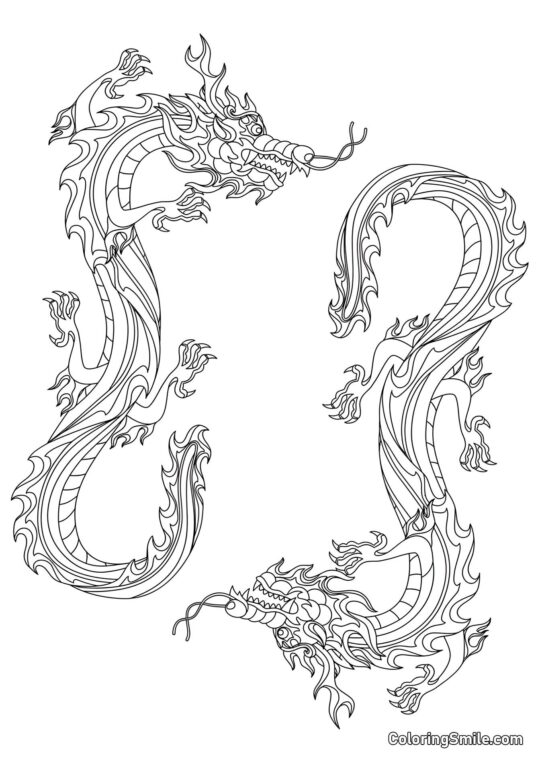 Smoki ogniste - Kolorowanka