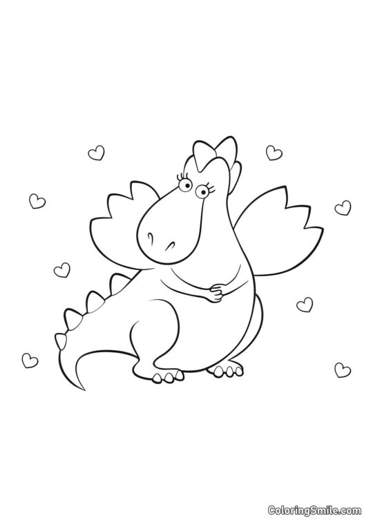 Słodka dziewczynka smok - Kolorowanka