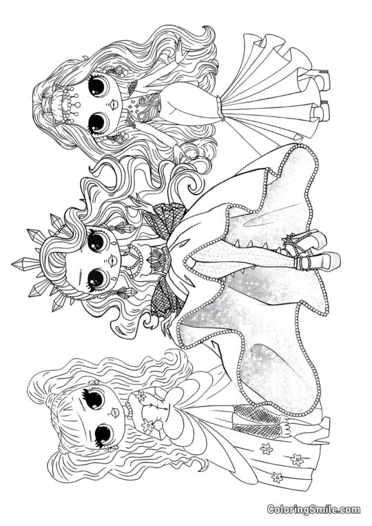 LOL OMG Przyjaciele w Sukienkach - Kolorowanka