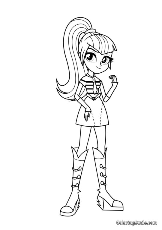 Sonata Dusk z Equestrii - Kolorowanka