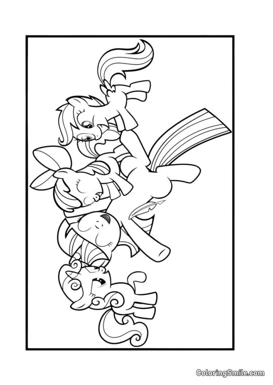 Szczęśliwe Kucyki - Kolorowanka