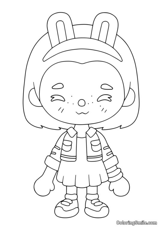 Toca Boca dziewczyna z uszami królika - Kolorowanka