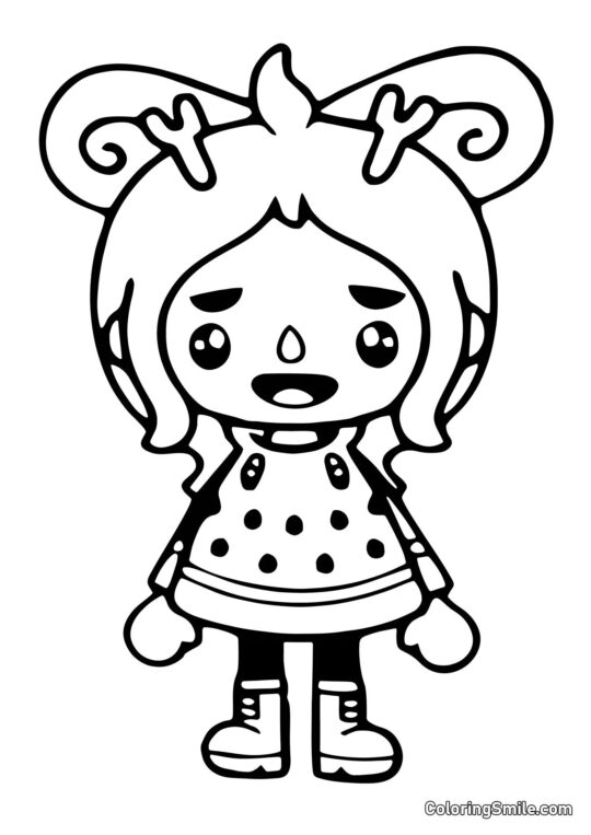 Toca Boca dziewczyna z rogami - Kolorowanka