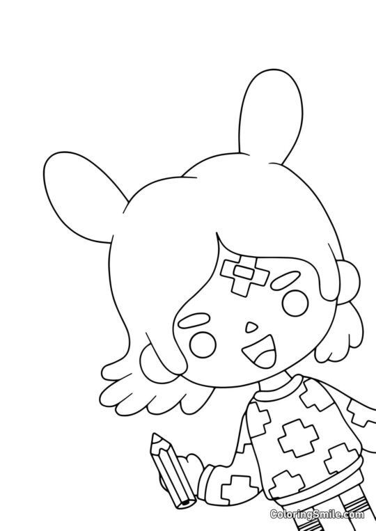 Toca Boca Rita z ołówkiem - Kolorowanka