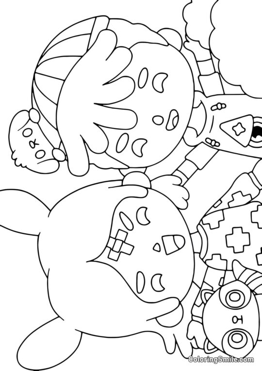 Toca Boca chłopak i dziewczyna śmiejący się - Kolorowanka