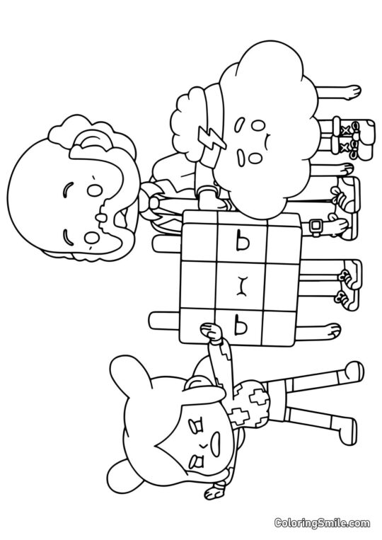 Toca Boca dziewczyna, dziadek i kanapki - Kolorowanka