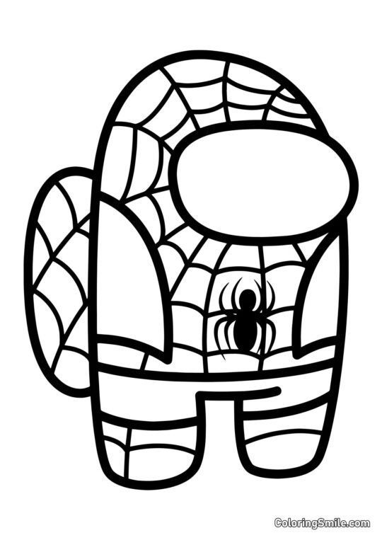 Postać Spider-Mana z Among Us - Kolorowanka