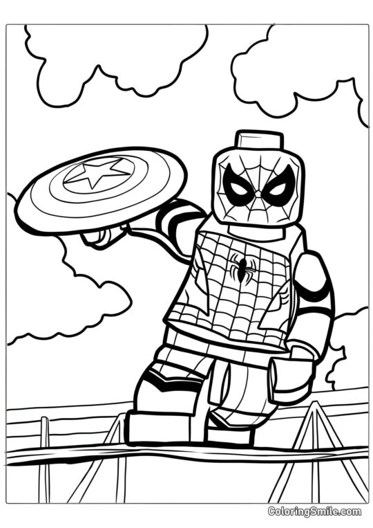 LEGO Spider-Man i tarcza Kapitana Ameryki - Kolorowanka