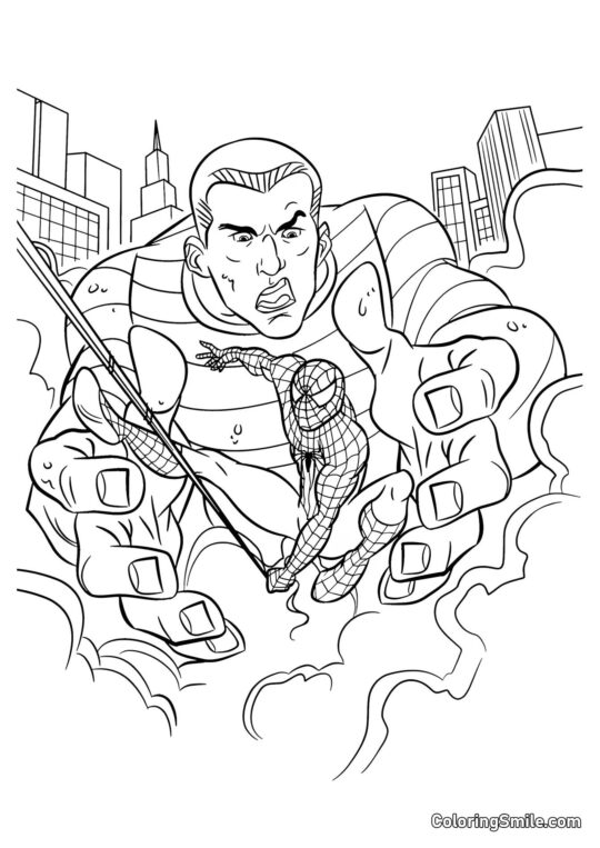 Spider-Man i Sandman - Kolorowanka