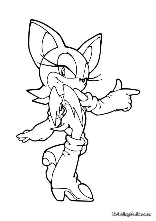 Rouge Nietoperz z Sonica Rouge Nietoperz z Sonica - Kolorowanka