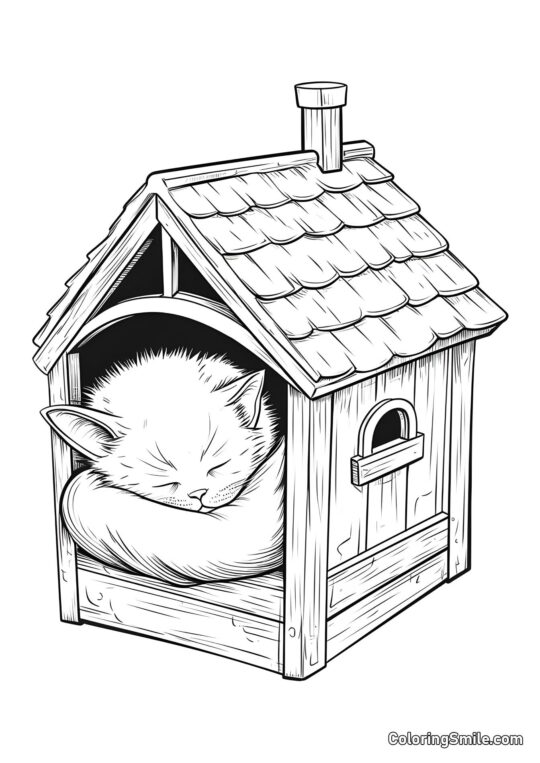 Kociak w Domu - Kolorowanka