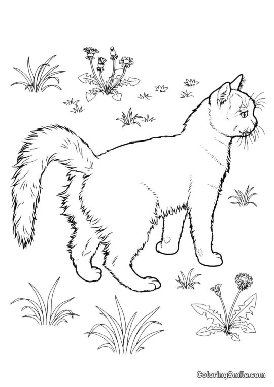 Kot na Trawniku - Kolorowanka