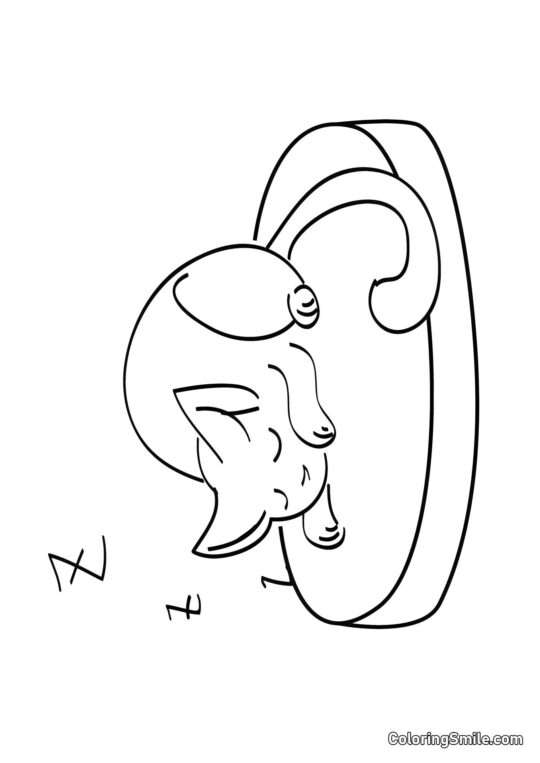 Kociak Słodko Śpiący - Kolorowanka