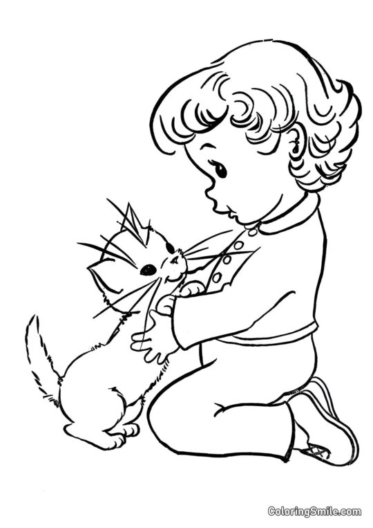 Delikatny Kociak - Kolorowanka