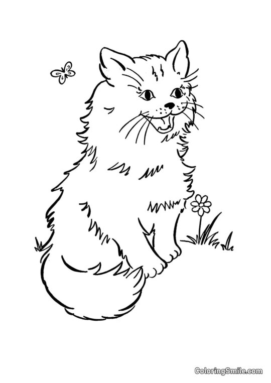 Szczęśliwy Kot - Kolorowanka
