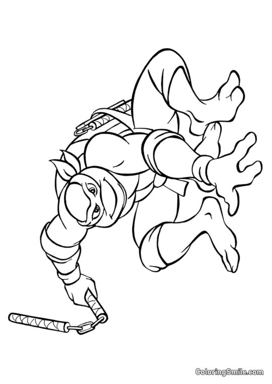 Michelangelo z Nunchaku - Kolorowanka