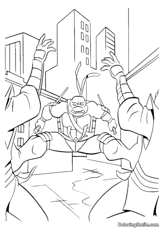 Raphael Pokonał Dwóch Jednym Uderzeniem - Kolorowanka