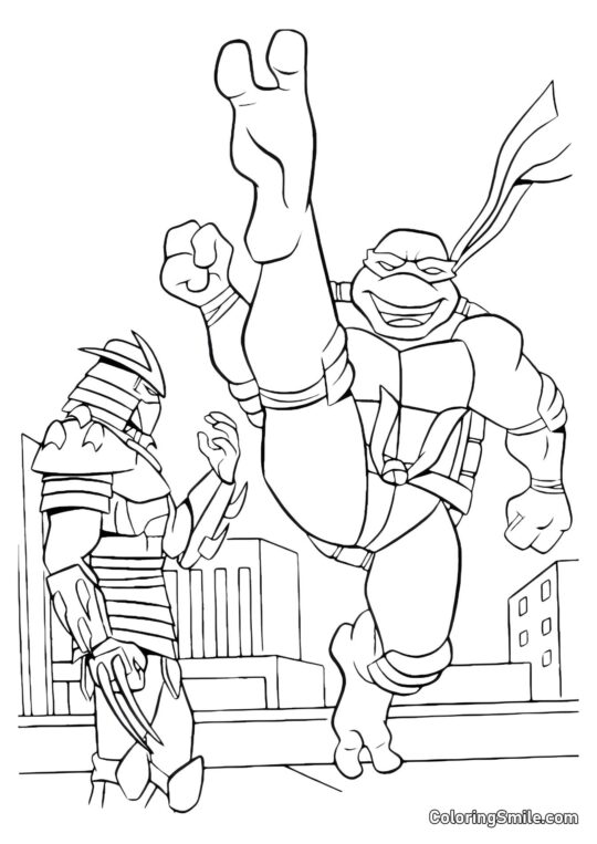 Żółw Ninja i Shredder - Kolorowanka