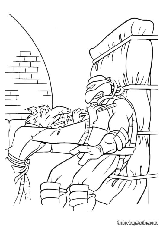 Splinter Uczy Lekcji - Kolorowanka