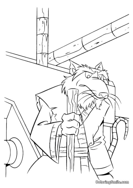 Splinter z Kijem - Kolorowanka