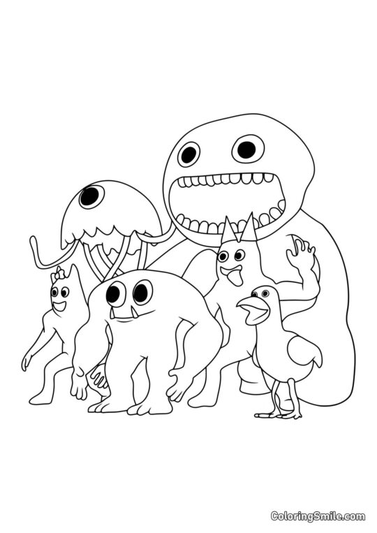 Postacie z Garten of Banban - Kolorowanka