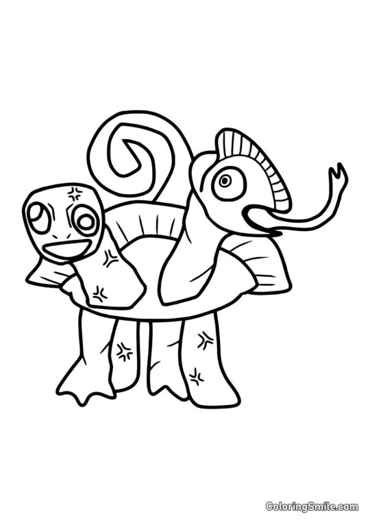 Tamataki i Chamataki z przedszkola Banban - Kolorowanka