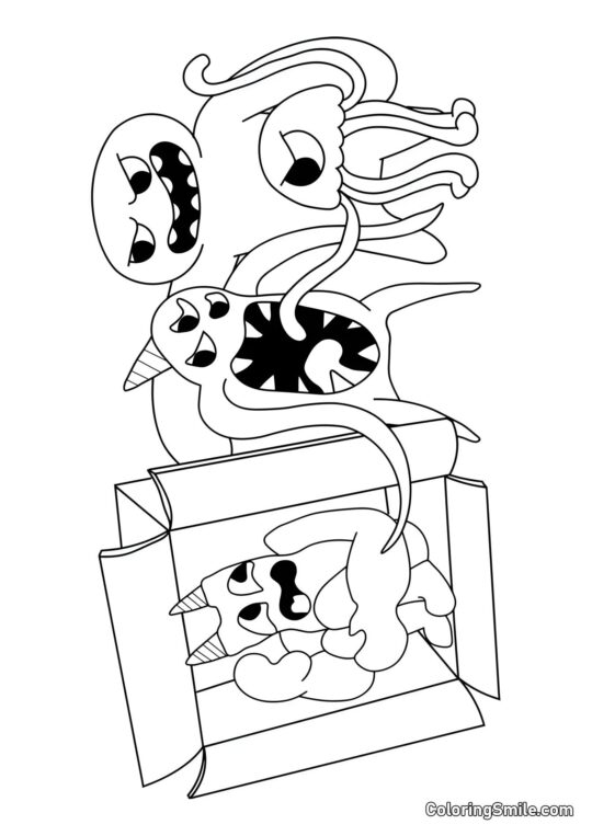 Banban chowa się w pudełku - Kolorowanka