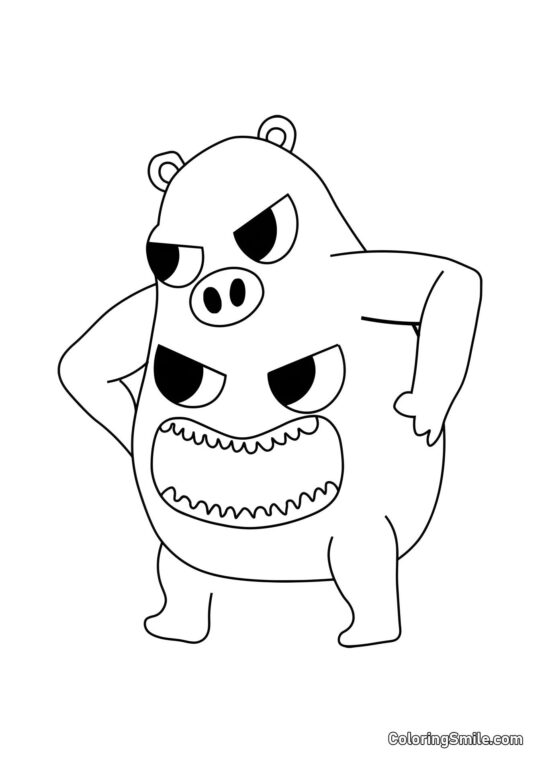 Zły Szef Pigster z przedszkola Banban - Kolorowanka