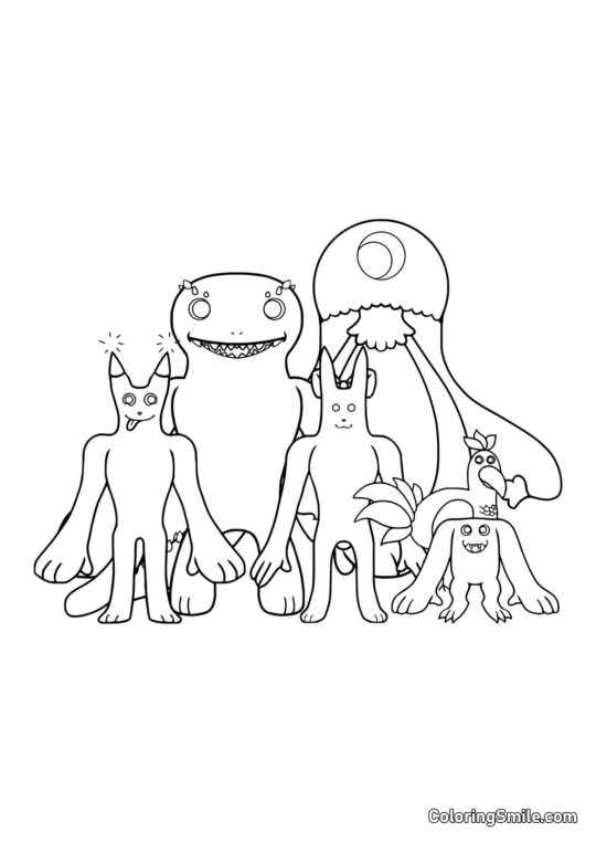 Zabawni bohaterowie przedszkola Banban 2 - Kolorowanka