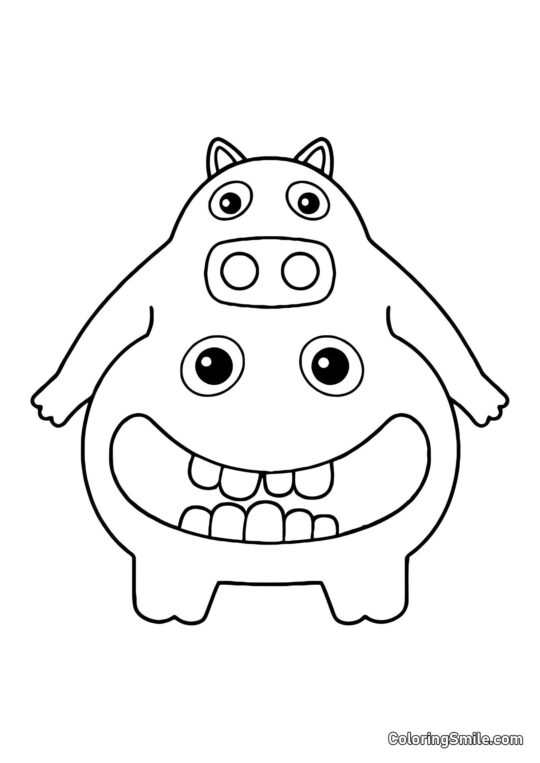 Różowy Szef Pigster z przedszkola Banban - Kolorowanka