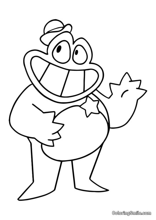 Szeryf Jeff z przedszkola Banban machający ręką - Kolorowanka