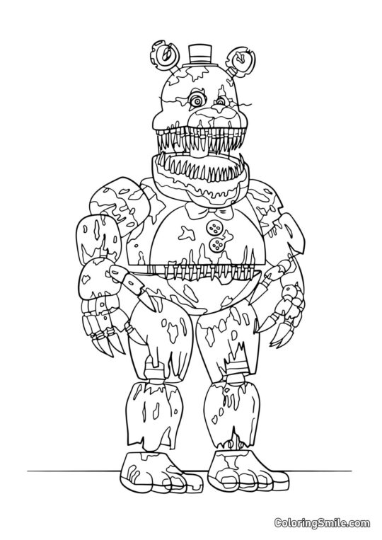 Zardzewiały Freddy Fazbear - Kolorowanka