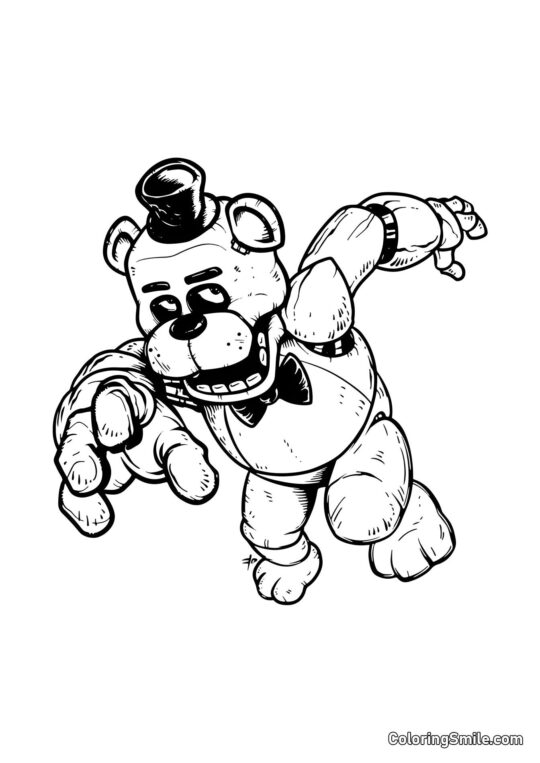 Freddy Fazbear Biegnący - Kolorowanka