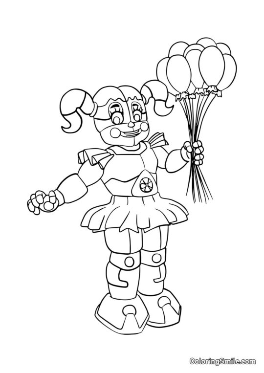 Baby Circus Baby z Balonami - Kolorowanka