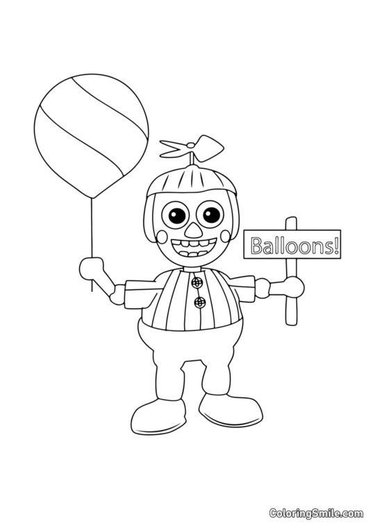 Chłopiec Balonowy z FNAF - Kolorowanka