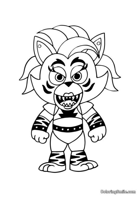 Roxanne Wolf z FNAF 9 Bezpieczeństwo Przełamania - Kolorowanka