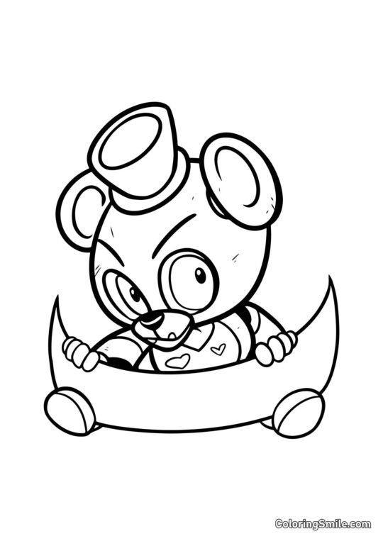 Walentynkowy Freddy Fazbear - Kolorowanka