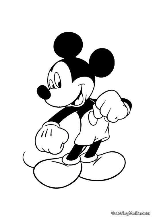 Mickey Mouse się uśmiecha - Kolorowanka